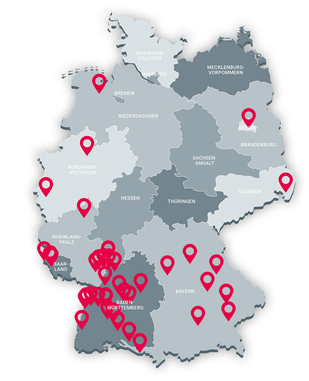 Konzmann Gruppe - Standorte der Tochterunternehmen
